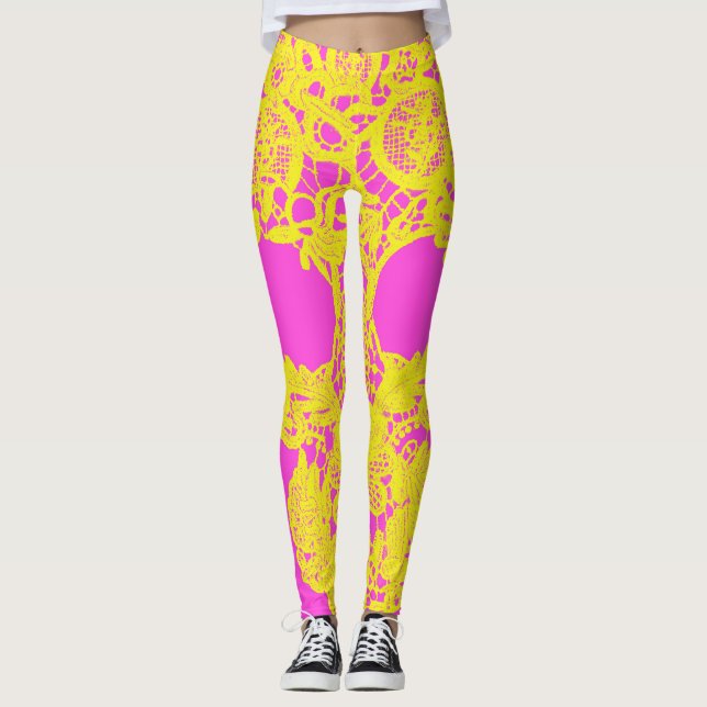 Leggings aus rosa Gelbfieber (Vorderseite)