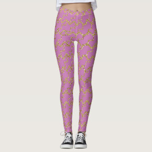 Leggings aus rosa und goldfarbenen Glitzer