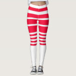 Leggings aus Rot und Weiß<br><div class="desc">Rot-weiß gestreifte Hosen wirken Leggings mit einem nautischen Flair.</div>