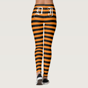 Leggings aus schwarz-orangefarbenem Halloween-Part