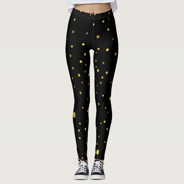 Leggings aus Schwarz und Gold (Vorderseite)