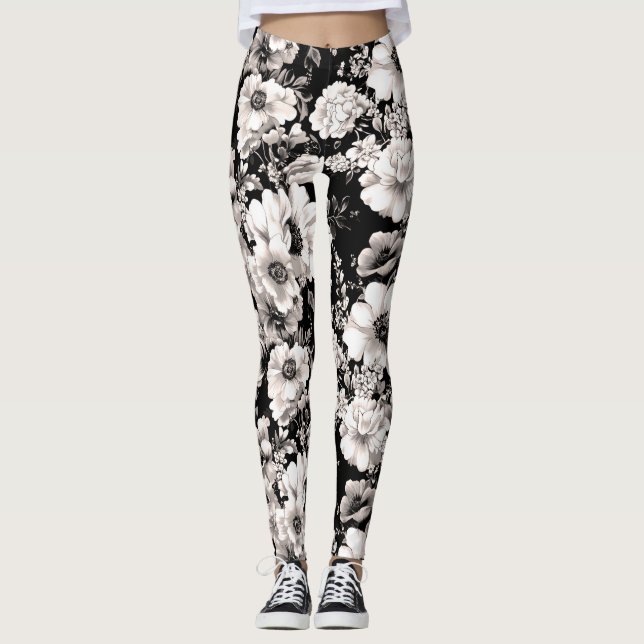 Leggings aus Schwarz und Weiß (Vorderseite)