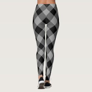 Leggings aus schwarzem und grauem Karo