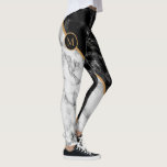 Leggings aus schwarzem und weißem Marmor - Ihr Bri<br><div class="desc">Trendy Black & White Marble Stone Leggings - Fügen Sie Ihren Letter / Number / etc. hinzu.</div>