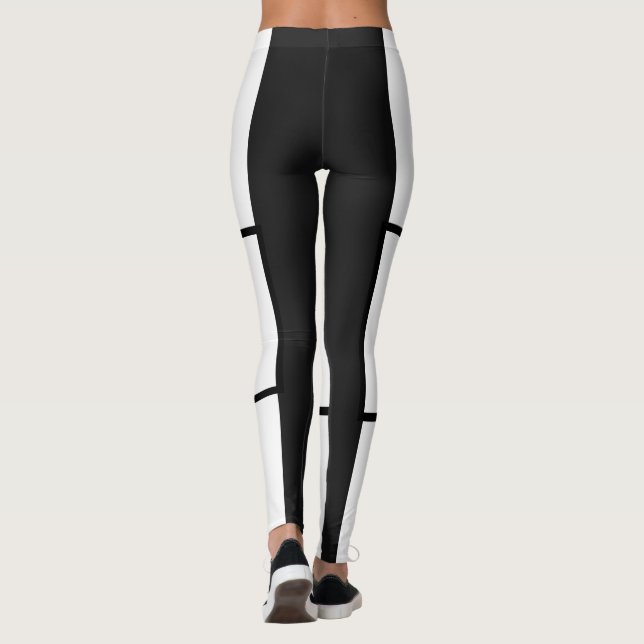 Leggings aus schwarzem und weißem Streifen (Rückseite)