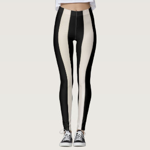Leggings aus schwarzem und weißem Streifen