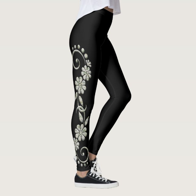 Leggings aus Weiß und Schwarz (Rechts)