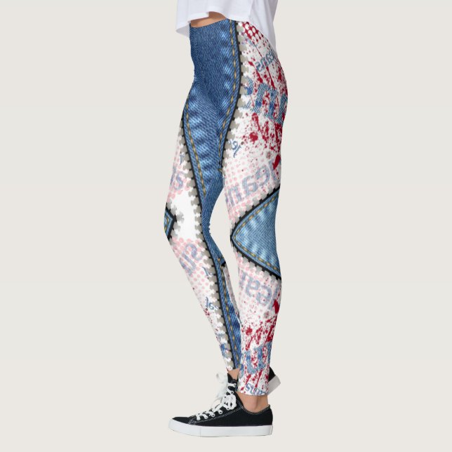 Leggings azul jeans con cortes (Links)