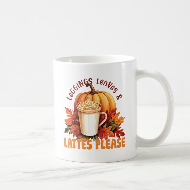 Leggings, Blätter & Latten Bitte - Fall ästhetisch Kaffeetasse (Rechts)