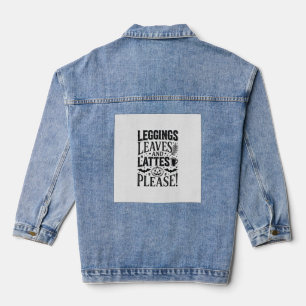 Leggings Blätter Lattes Halloween Herbst Kaffee De Jeansjacke