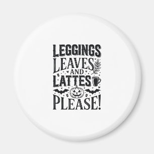 Leggings Blätter Lattes Halloween Herbst Kaffee De Magnet