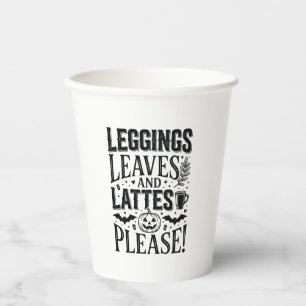 Leggings Blätter Lattes Halloween Herbst Kaffee De Pappbecher
