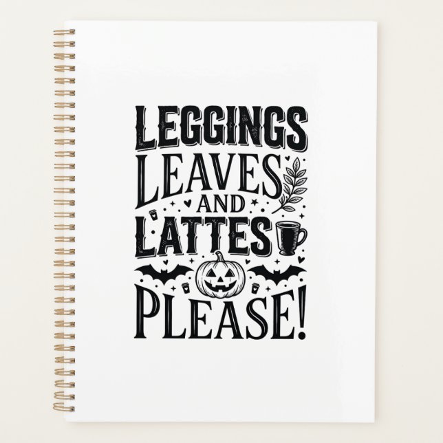 Leggings Blätter Lattes Halloween Herbst Kaffee De Planer (Vorderseite)