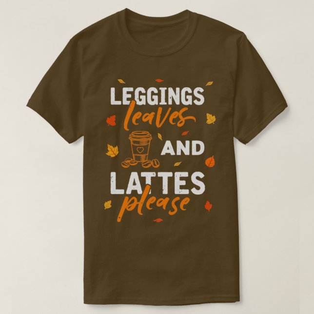 Leggings Blätter Lattes Herbst Herbstsaison G T-Shirt (Design vorne)