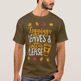 Leggings Blätter Lattes Herbst Herbstsaison T-Shirt