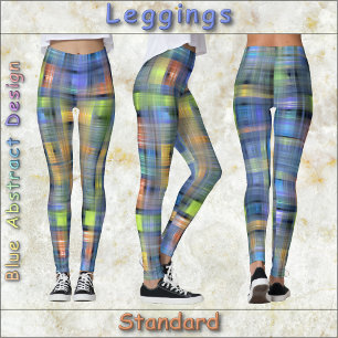 LEGGINGS - Blaues abstraktes Design