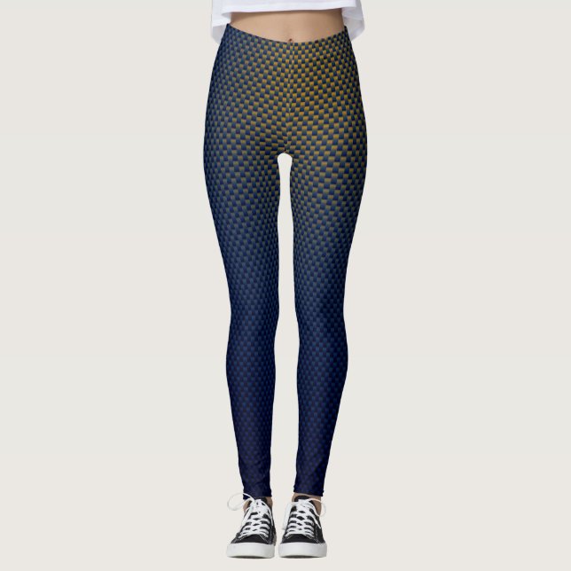 Leggings-blaues Muster aus schwarzem Kohlefaser Leggings (Vorderseite)