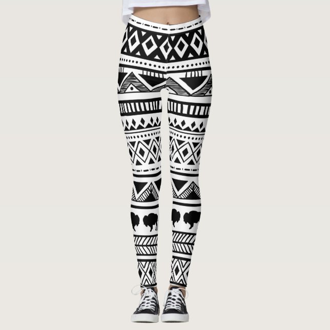 Leggings Boho Buffalo Tribal Muster Bohem (Vorderseite)