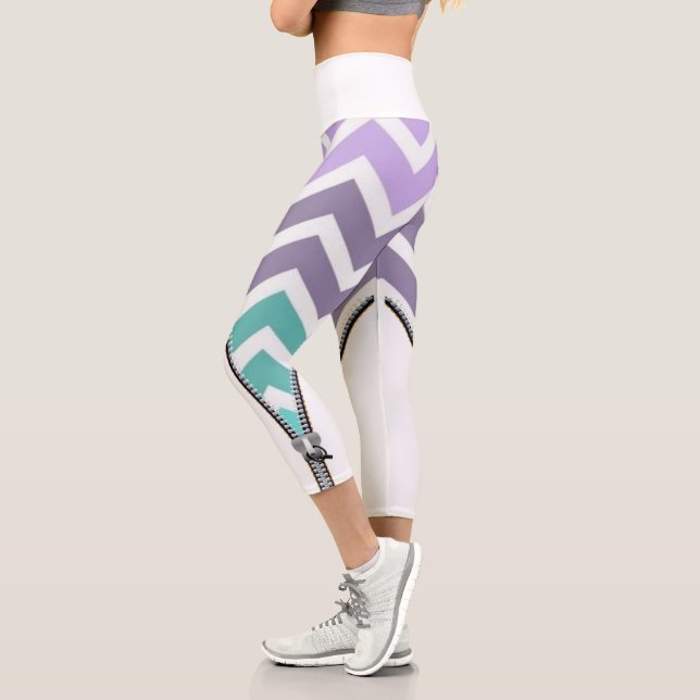 Leggings Capri blanco con zigzag (Links)