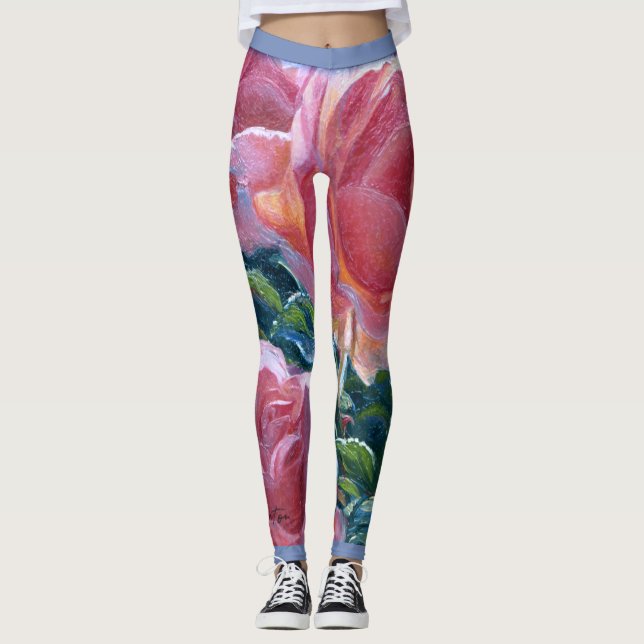 Leggings "Coral Rose" (Vorderseite)