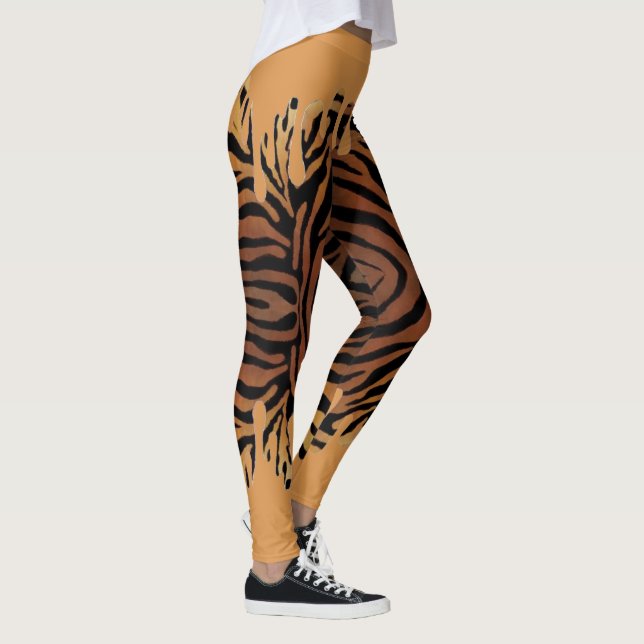 Leggings de tigre con color naranja derramado (Rechts)