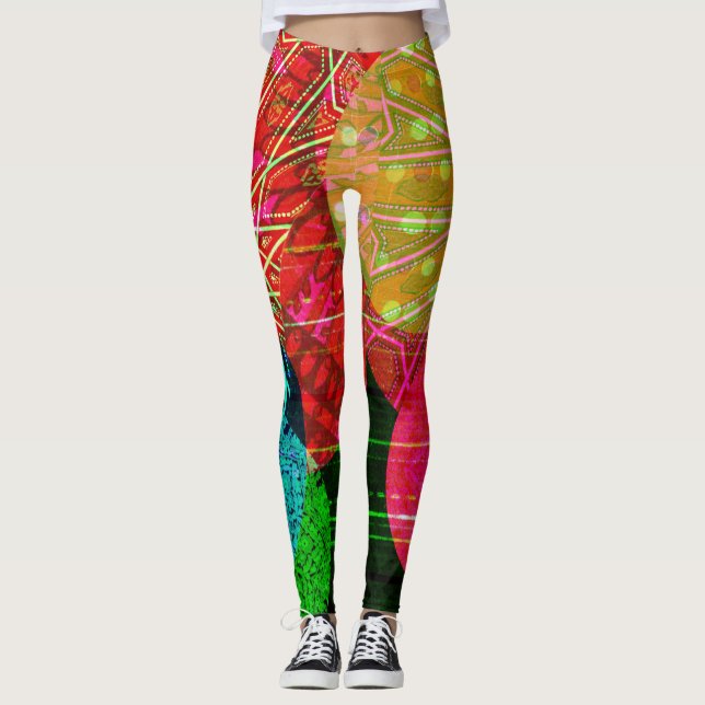 Leggings der Abstrakten Kreise (Vorderseite)