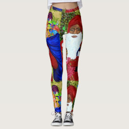 Leggings der Black Santa Claus Designer - Weihnach