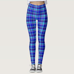Leggings der blauen die karierten Frauen
