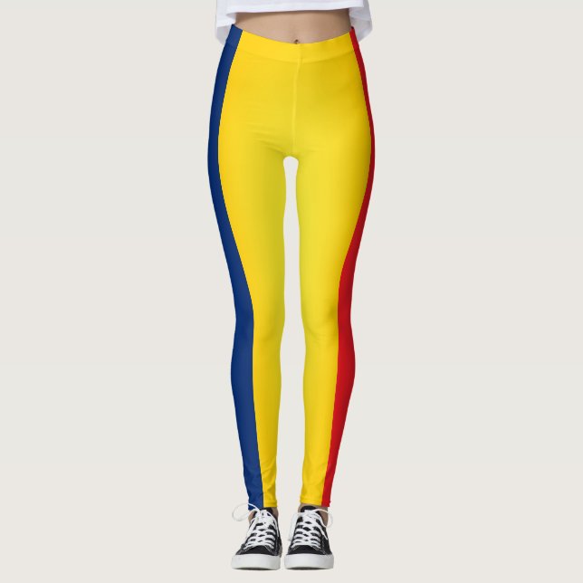 Leggings der coolen Tschad-Flagge (Vorderseite)