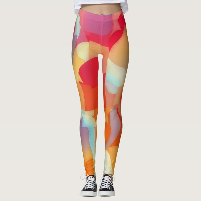 Leggings der geometrischen und kurvenreichen Kunst (Vorderseite)