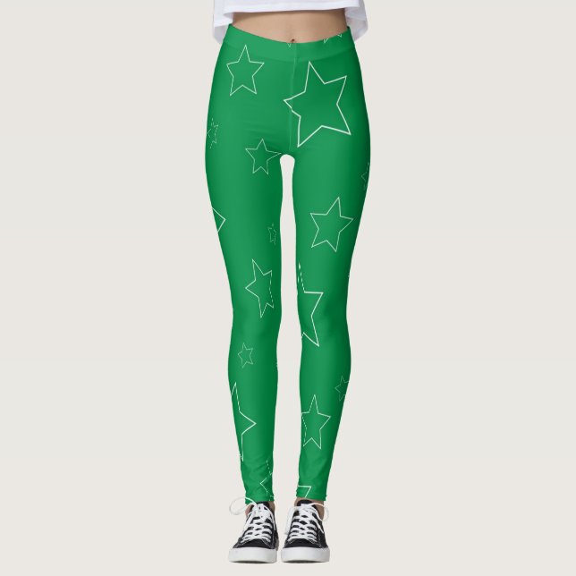 Leggings der grünen Sterne (Vorderseite)