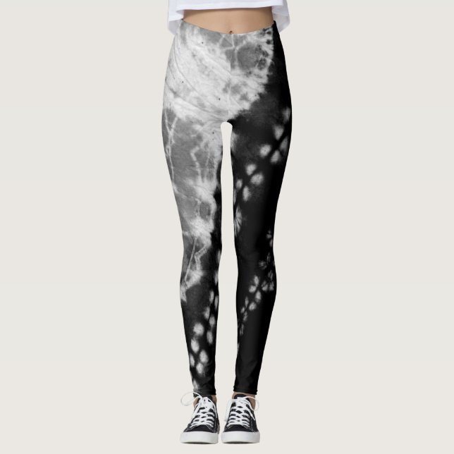 Leggings der schwarzen Gefärbte Krawatte (Vorderseite)