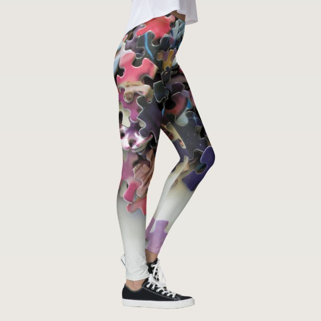 Leggings des farbenfrohen Puzzles (Rechts)