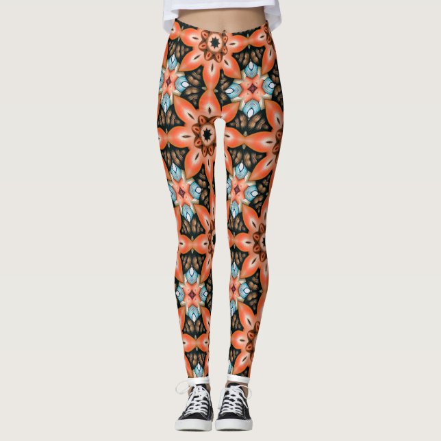 Leggings des lebendigen Kaleidoskops (Vorderseite)