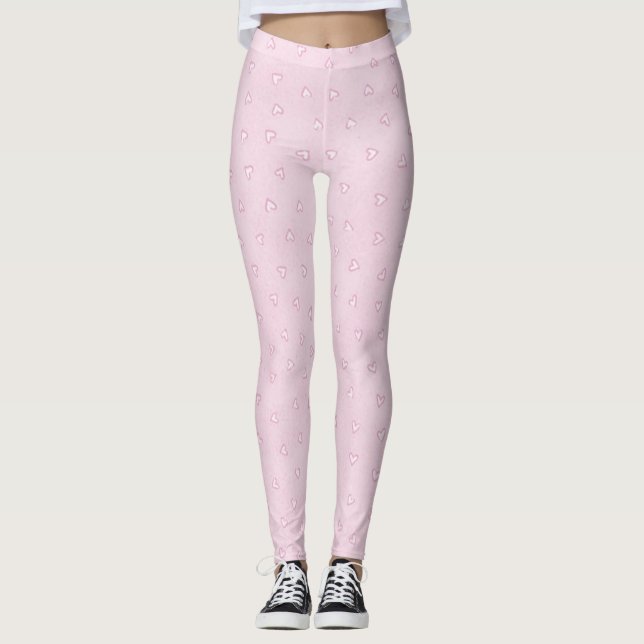 Leggings des rosa Herzens (Vorderseite)