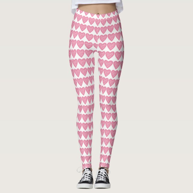 Leggings des rosa Herzens (Vorderseite)
