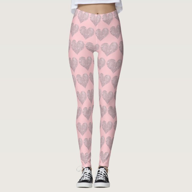 Leggings des rosa Herzens (Vorderseite)