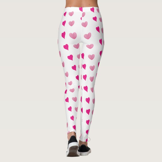 Leggings des weißen Herzens (Rückseite)