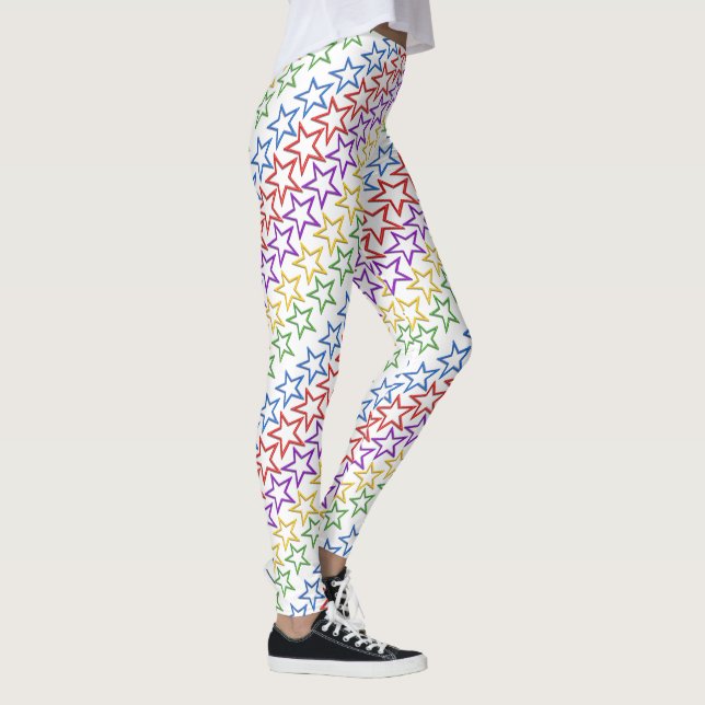Leggings - Diagonale Bands farbiger Sterne (Rechts)