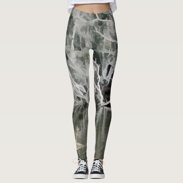 Leggings Erie Jungle in Schwarz & Weiß (Vorderseite)