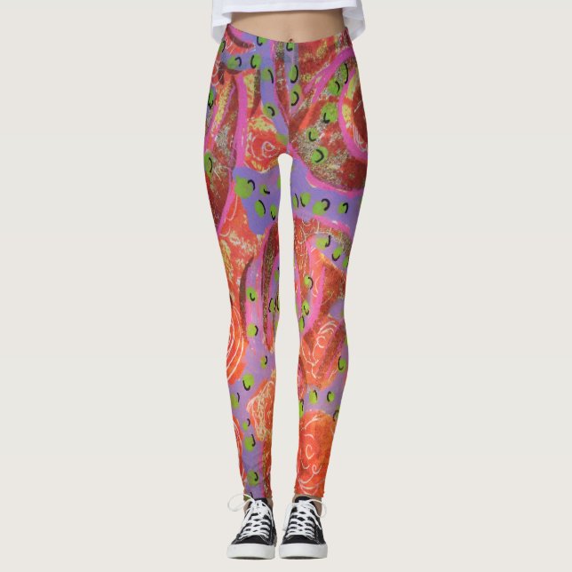 Leggings - Farbige Schwirbel (Vorderseite)