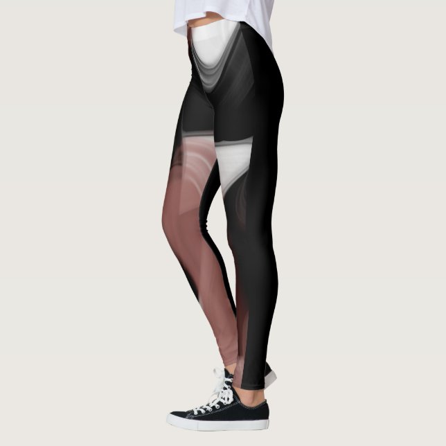 Leggings Fitness Abstrakt Art Black Powdery (Links)