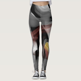 Leggings Fitness Abstrakt Art Black Powdery