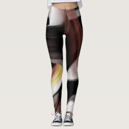 Leggings Fitness Abstrakt Art Black Powdery