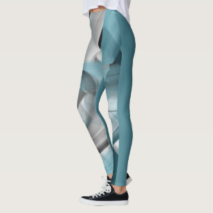 Leggings Fitness Abstrakt Art Blue Ozean