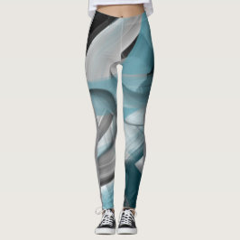 Leggings Fitness Abstrakt Art Blue Ozean