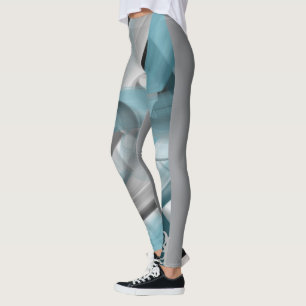 Leggings Fitness Abstrakt Art Blue Ozean