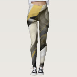 Leggings Fitness Abstrakte Kunst Schwarz-weiß Gold