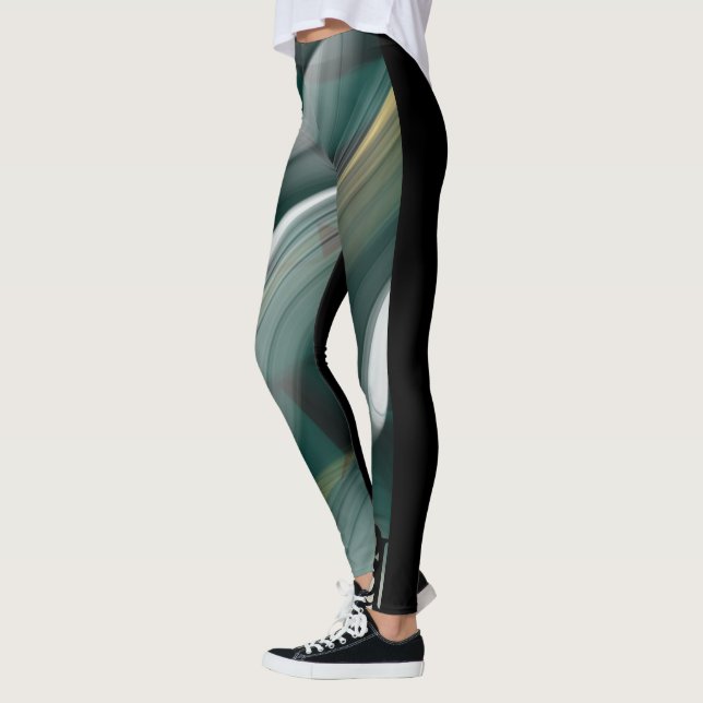 Leggings Fitness Art Green Emerald Abstrakt Art (Links)