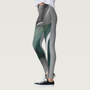 Leggings Fitness Art Green Emerald Abstrakt Art